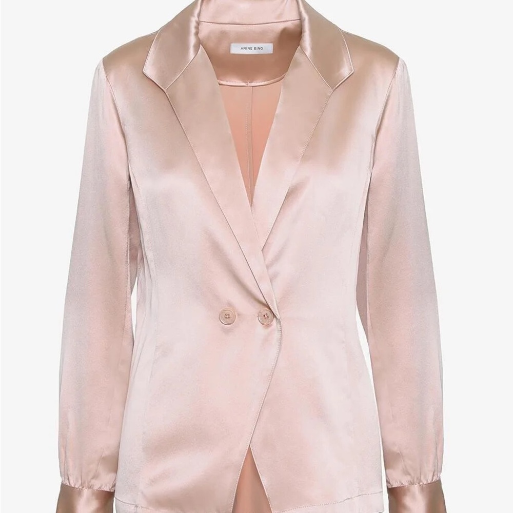 Anine Bing Women's Blush Silk Blazer